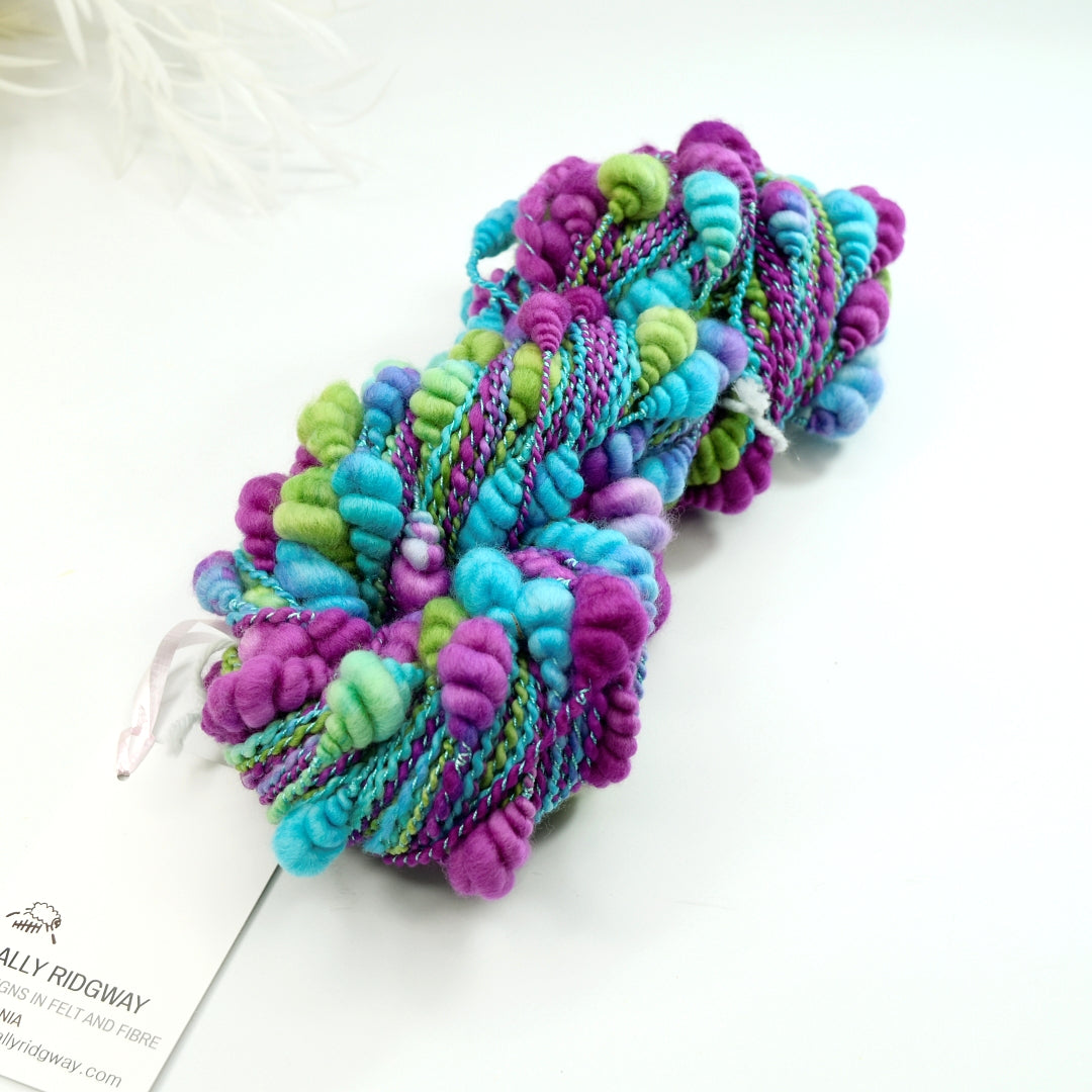 Rainbow Beehive Hand Spun Art Yarn-Hand Spun Yarn-3-59m / 100g-Sally Ridgway Designs in Felt &amp; Fibre
