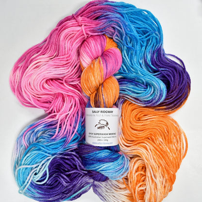 Butterfly on 8 Ply Superwash 100% Merino Yarn| 8 Ply Superwash Merino Yarn | Sally Ridgway | Shop Wool, Felt and Fibre Online