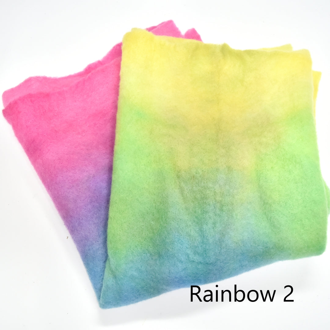Hand Dyed Merino Wool Prefelt Rainbow| Merino Wool Batts | Sally Ridgway | Shop Wool, Felt and Fibre Online