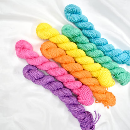 Mini Skein Set  - Fluro Rainbow