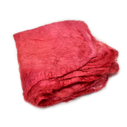 Mulberry Silk Hankies Hand Dyed Chilli| Silk Hankies | Sally Ridgway | Shop Wool, Felt and Fibre Online