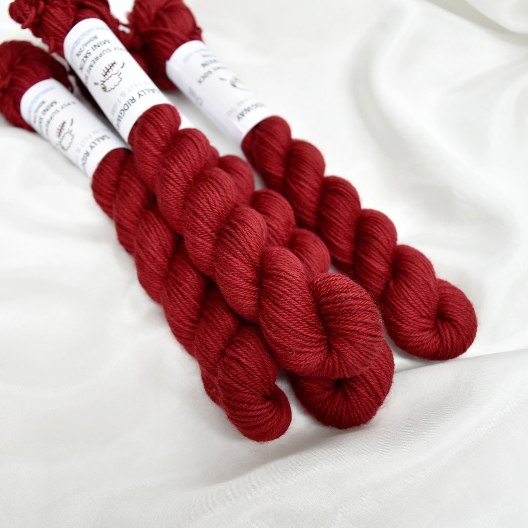 Mini Skeins 4 Ply Supreme Sock Yarn Chilli| 4 Ply Mini Skein | Sally Ridgway | Shop Wool, Felt and Fibre Online