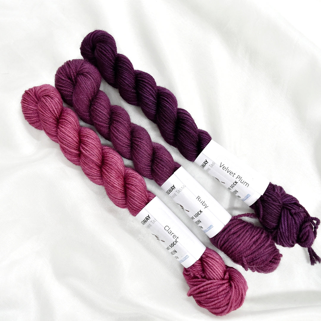 Mini Skeins 4 Ply Supreme Sock Yarn Velvet Plum| 4 Ply Mini Skein | Sally Ridgway | Shop Wool, Felt and Fibre Online