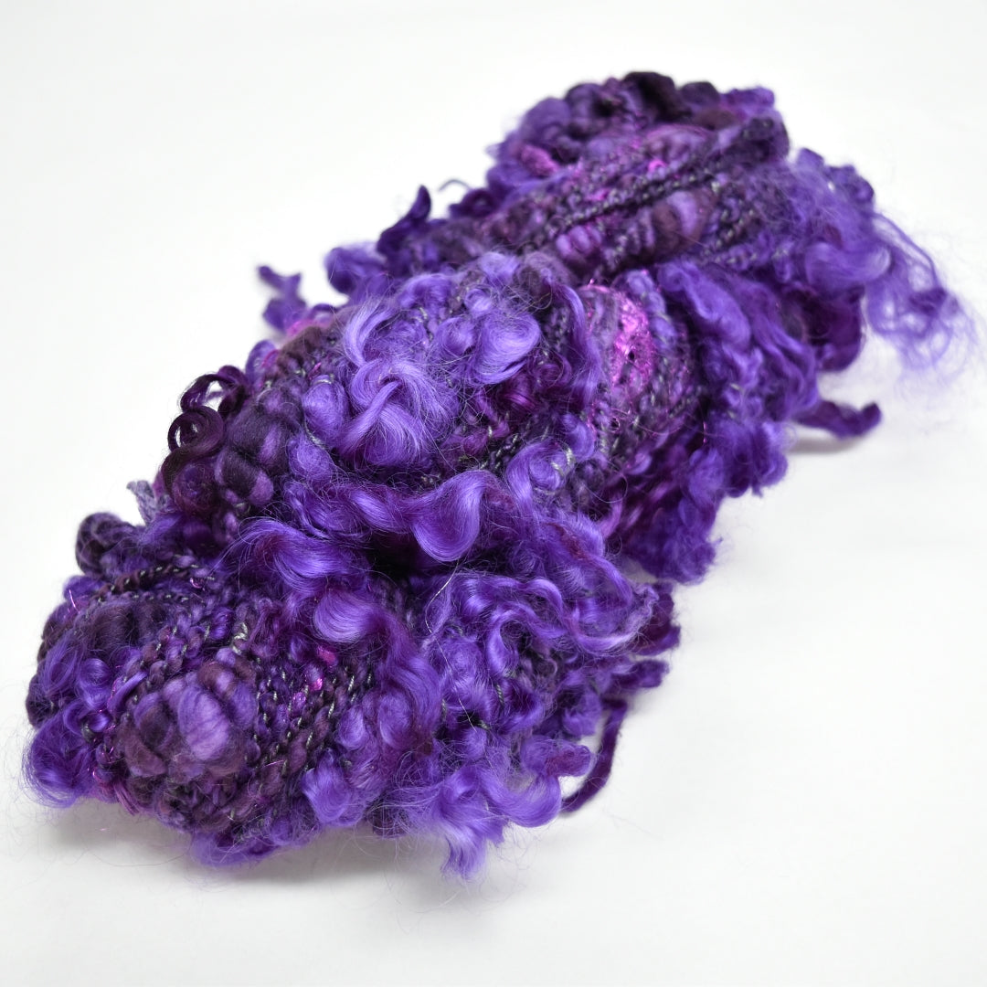 Handspun Chunky Tasmanian Merino Art Yarn in Dark Amethyst| Hand Spun Yarn | Sally Ridgway | Shop Wool, Felt and Fibre Online