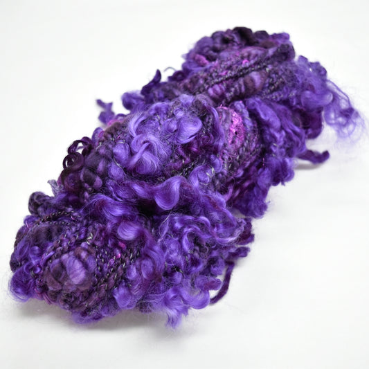 Handspun Chunky Tasmanian Merino Art Yarn in Dark Amethyst| Hand Spun Yarn | Sally Ridgway | Shop Wool, Felt and Fibre Online