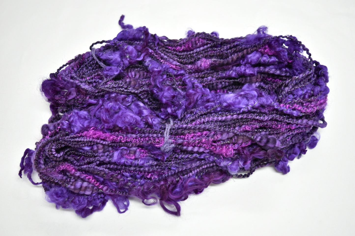 Handspun Chunky Tasmanian Merino Art Yarn in Dark Amethyst| Hand Spun Yarn | Sally Ridgway | Shop Wool, Felt and Fibre Online