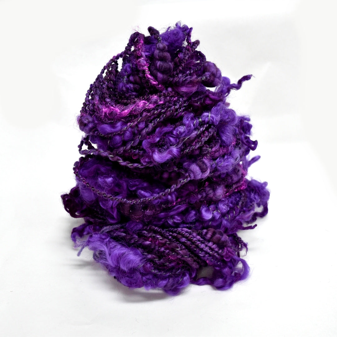 Handspun Chunky Tasmanian Merino Art Yarn in Dark Amethyst| Hand Spun Yarn | Sally Ridgway | Shop Wool, Felt and Fibre Online