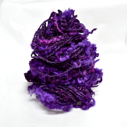 Handspun Chunky Tasmanian Merino Art Yarn in Dark Amethyst| Hand Spun Yarn | Sally Ridgway | Shop Wool, Felt and Fibre Online