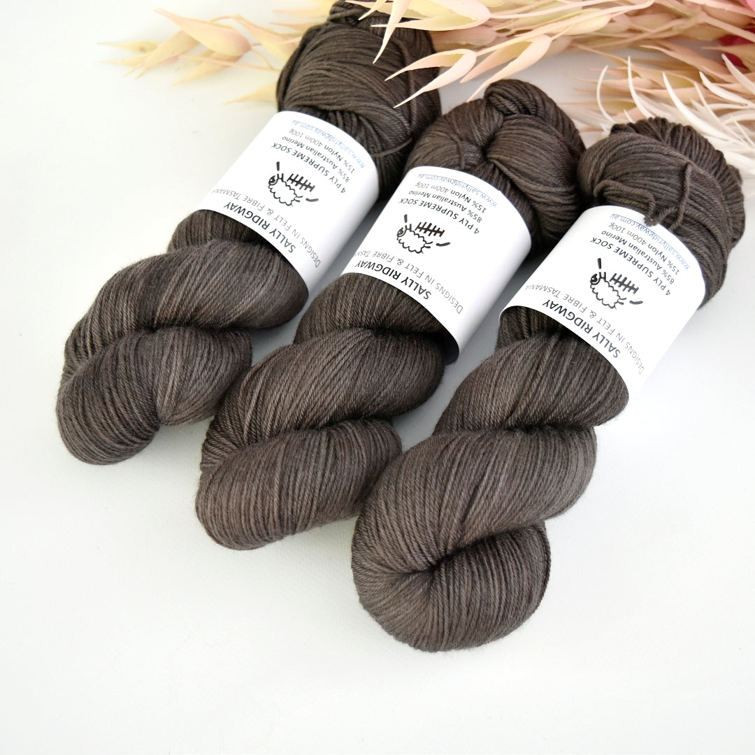 Slate 4 ply Supreme Sock Yarn Hand Dyed| Sock Yarn | Sally Ridgway | Shop Wool, Felt and Fibre Online