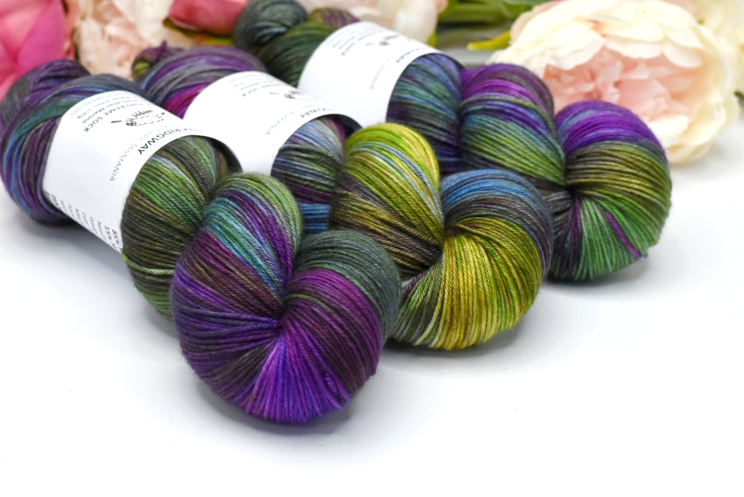 4 Ply Supreme Sock Knitting Yarn Hand Dyed Peacock| Sock Yarn | Sally Ridgway | Shop Wool, Felt and Fibre Online