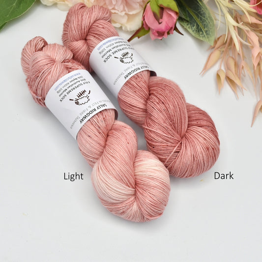 Speckled Tea Rose Hand Dyed 4 ply Supreme Sock Yarn| Sock Yarn | Sally Ridgway | Shop Wool, Felt and Fibre Online