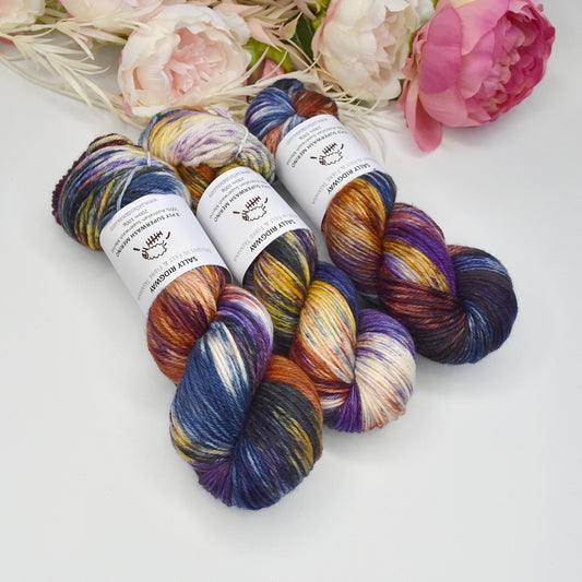 Stained Glass on 8 Ply Superwash 100% Merino Yarn| 8 Ply Superwash Merino Yarn | Sally Ridgway | Shop Wool, Felt and Fibre Online