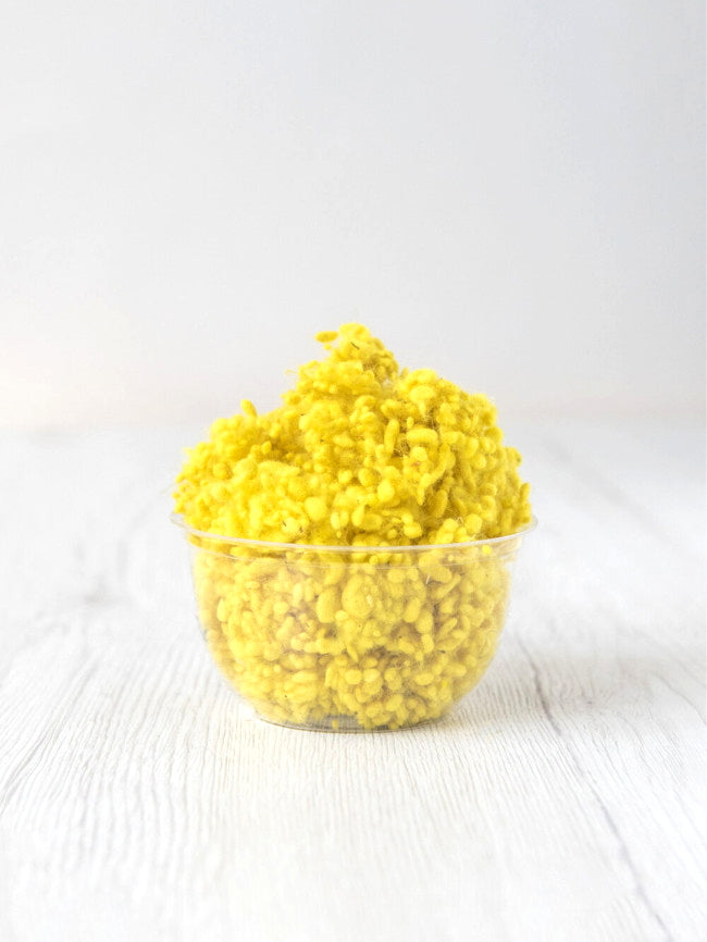 Sun Yellow DHG Merino Wool Nepps| Nepps | Sally Ridgway | Shop Wool, Felt and Fibre Online