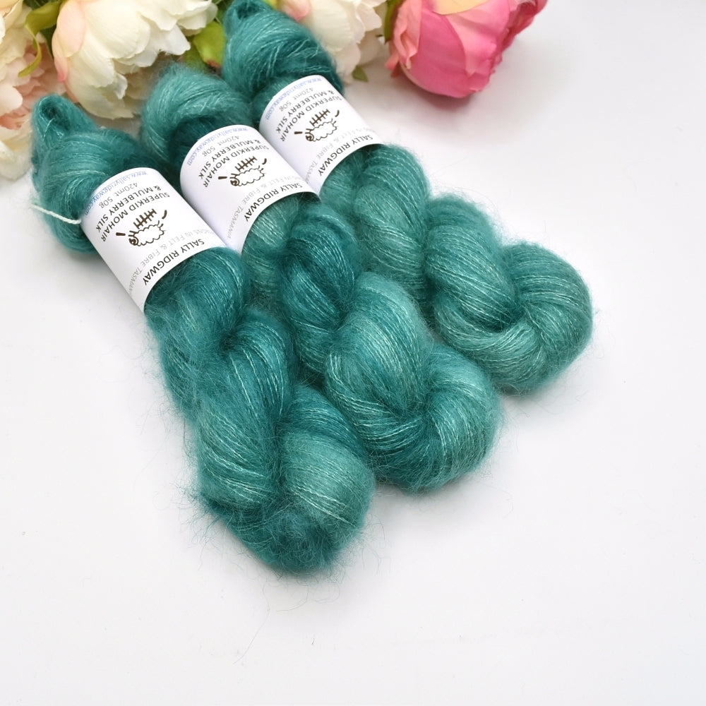 Superkid Mohair & Silk Hand Dyed Sage| Mohair Silk | Sally Ridgway | Shop Wool, Felt and Fibre Online