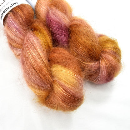 Superkid Mohair & Silk Hand Dyed Apricot Roses| Mohair Silk | Sally Ridgway | Shop Wool, Felt and Fibre Online