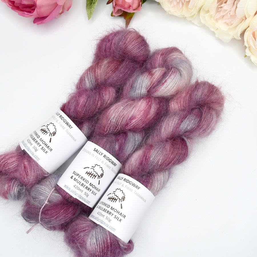 Superkid Mohair & Silk Hand Dyed Baroness| Mohair Silk | Sally Ridgway | Shop Wool, Felt and Fibre Online
