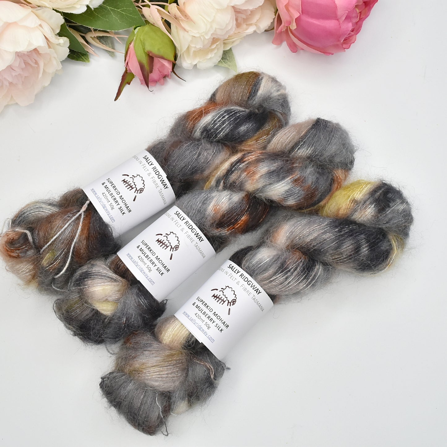 Superkid Mohair & Silk Hand Dyed Boulder Grey| Mohair Silk | Sally Ridgway | Shop Wool, Felt and Fibre Online