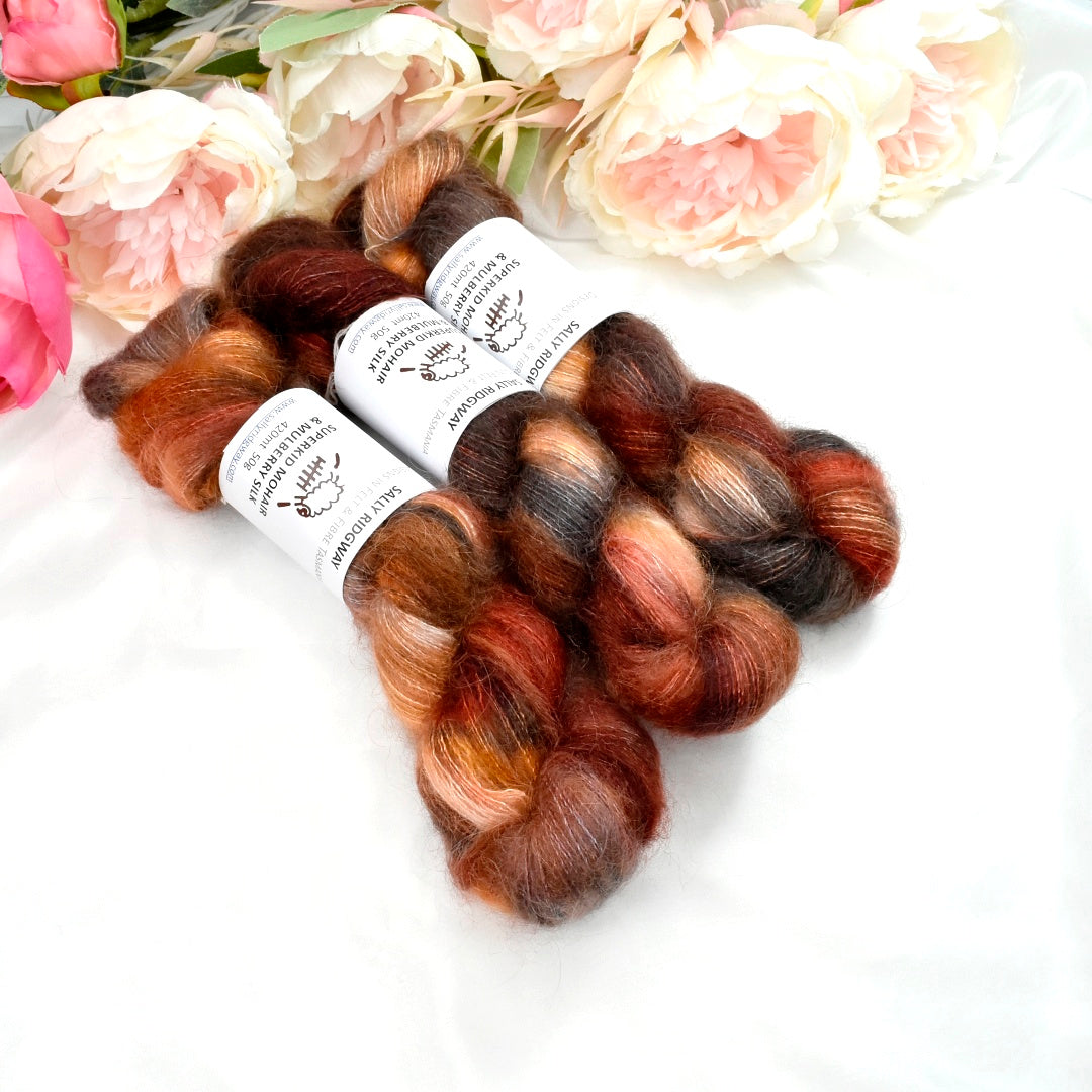 Superkid Mohair & Silk Hand Dyed Dingo Den| Mohair Silk | Sally Ridgway | Shop Wool, Felt and Fibre Online