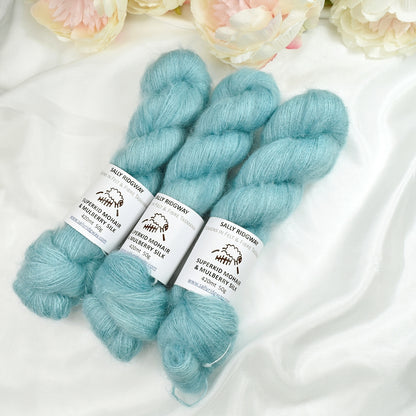Superkid Mohair & Silk Hand Dyed Ocean Wave-Mohair Silk-2-Sally Ridgway Designs in Felt &amp; Fibre
