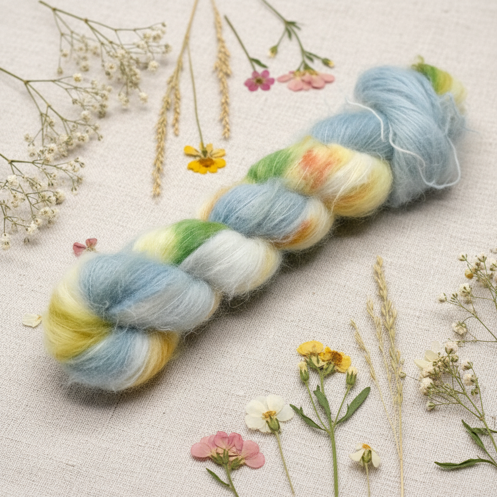 Suri Alpaca Silk Lace Hand Dyed Debs Duck-Suri Silk Lace-1-Sally Ridgway Designs in Felt &amp; Fibre