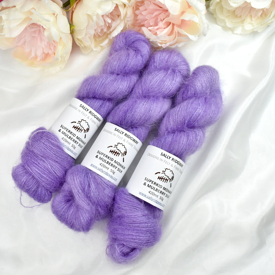 Superkid Mohair & Silk Hand Dyed Wisteria| Mohair Silk | Sally Ridgway | Shop Wool, Felt and Fibre Online