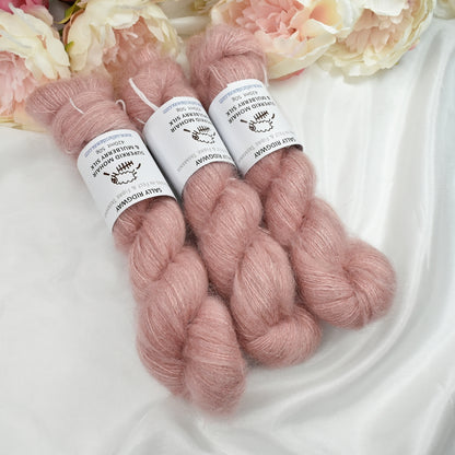 Superkid Mohair & Silk Hand Dyed Tea Rose-Mohair Silk-1-Tea Rose-Sally Ridgway Designs in Felt &amp; Fibre