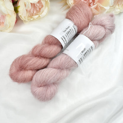 Superkid Mohair & Silk Hand Dyed Tea Rose-Mohair Silk-3-Tea Rose-Sally Ridgway Designs in Felt &amp; Fibre