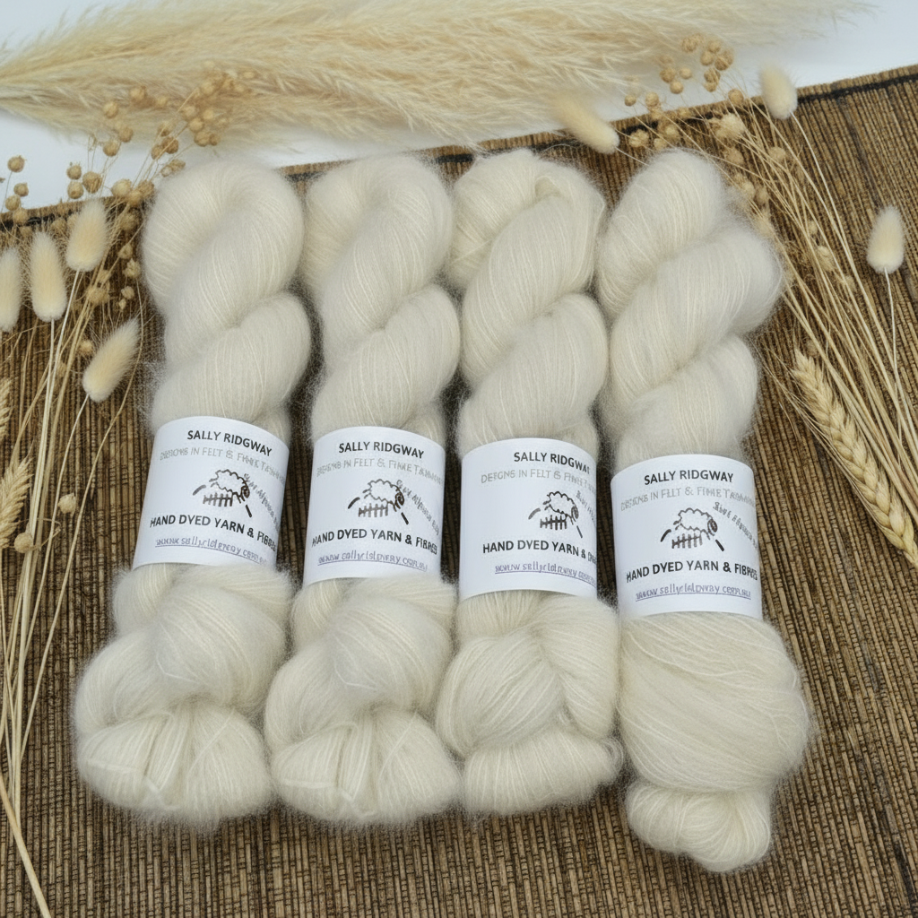 Suri Alpaca Silk Lace Hand Dyed Milk Maids| Suri Silk Lace | Sally Ridgway | Shop Wool, Felt and Fibre Online