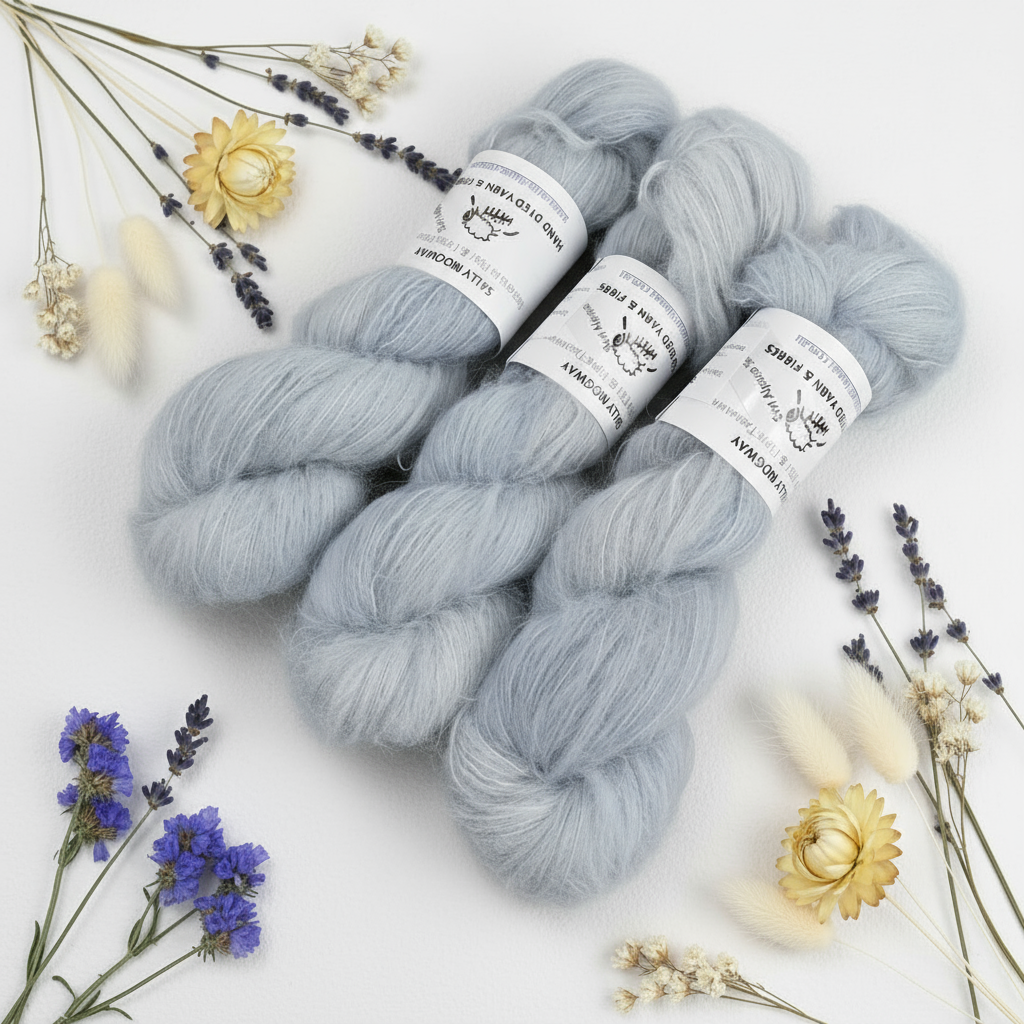 Suri Alpaca Silk Lace Hand Dyed Blue Glaze| Suri Silk Lace | Sally Ridgway | Shop Wool, Felt and Fibre Online