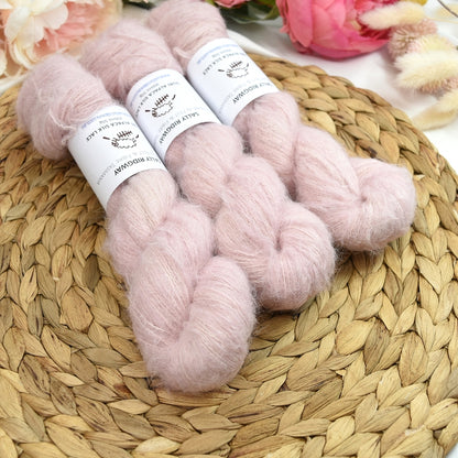 Suri Alpaca Silk Lace Hand Dyed Blush| Suri Silk Lace | Sally Ridgway | Shop Wool, Felt and Fibre Online