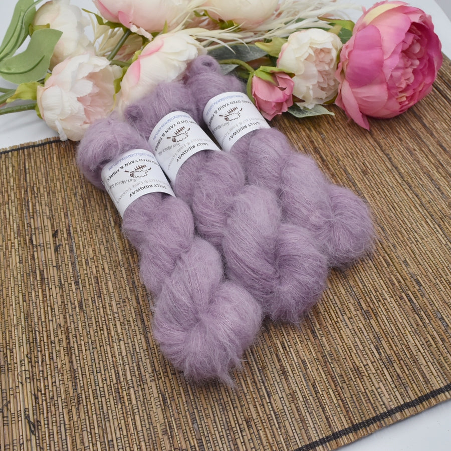 Suri Alpaca Silk Lace Hand Dyed Crested Iris| Suri Silk Lace | Sally Ridgway | Shop Wool, Felt and Fibre Online