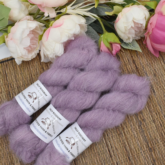 Suri Alpaca Silk Lace Hand Dyed Crested Iris| Suri Silk Lace | Sally Ridgway | Shop Wool, Felt and Fibre Online