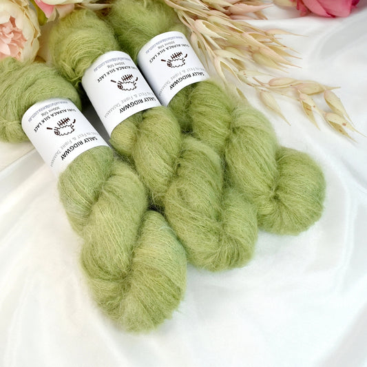 Fig Leaf Brushed Suri Alpaca Silk Lace Hand Dyed| Suri Silk Lace | Sally Ridgway | Shop Wool, Felt and Fibre Online