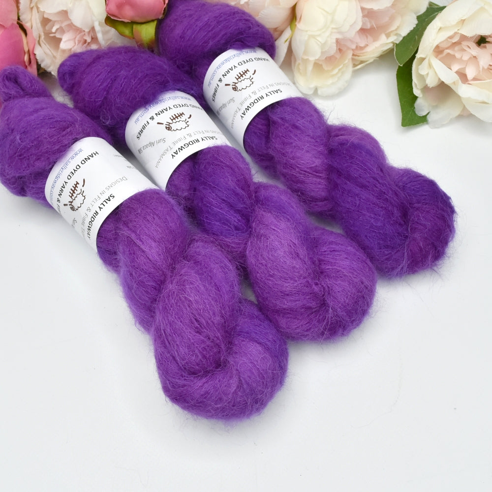 Suri Alpaca Silk Lace Hand Dyed Fuchsia| Suri Silk Lace | Sally Ridgway | Shop Wool, Felt and Fibre Online