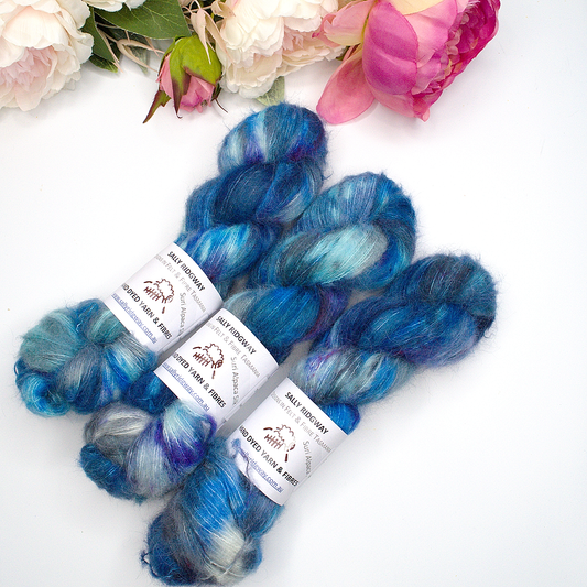 Suri Alpaca Silk Lace Hand Dyed Midnight Blues| Suri Silk Lace | Sally Ridgway | Shop Wool, Felt and Fibre Online
