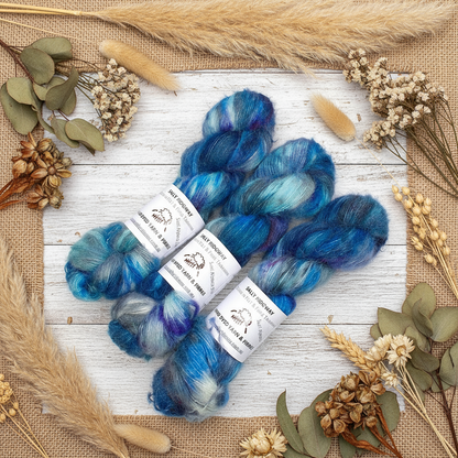 Suri Alpaca Silk Lace Hand Dyed Midnight Blues| Suri Silk Lace | Sally Ridgway | Shop Wool, Felt and Fibre Online