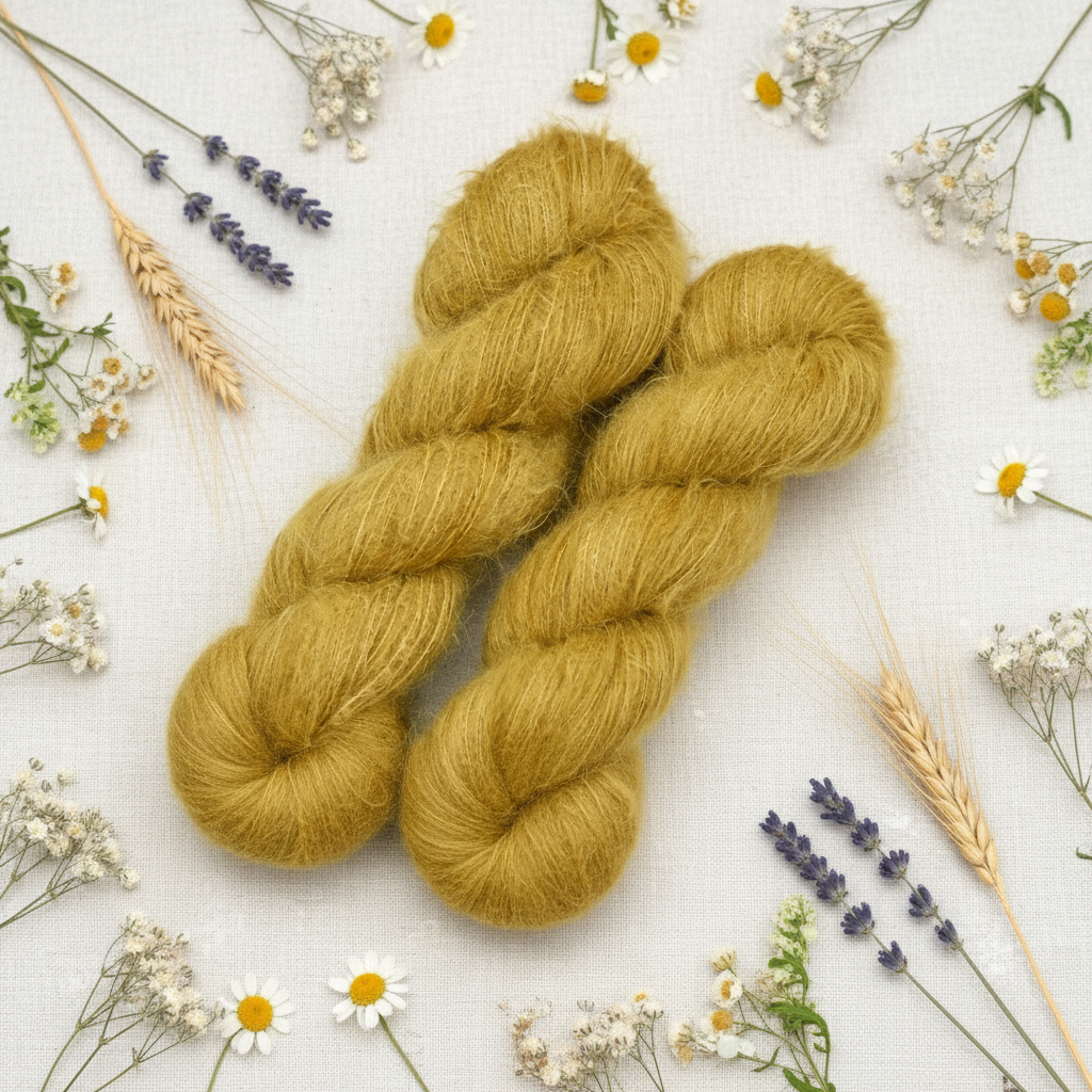 Suri Alpaca Silk Lace Hand Dyed Spiced Ginger| Suri Silk Lace | Sally Ridgway | Shop Wool, Felt and Fibre Online