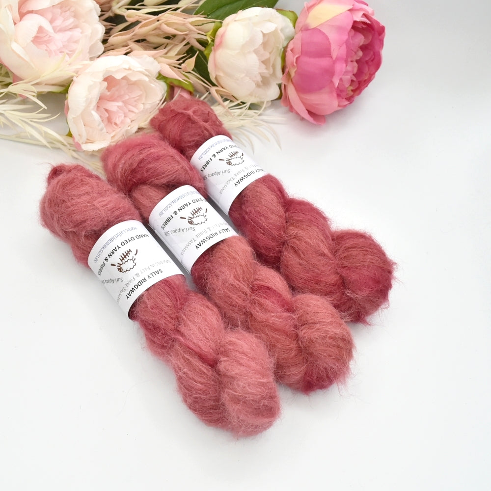 Suri Alpaca Silk Lace Hand Dyed Telopea| Suri Silk Lace | Sally Ridgway | Shop Wool, Felt and Fibre Online