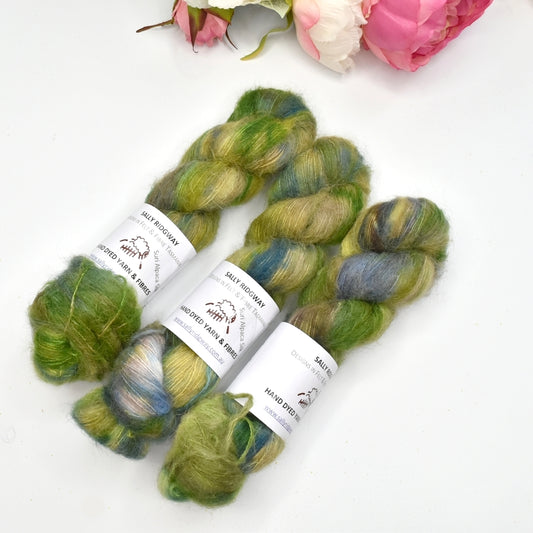 Suri Alpaca Silk Lace Hand Dyed Thicket| Suri Silk Lace | Sally Ridgway | Shop Wool, Felt and Fibre Online