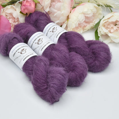 Suri Alpaca Silk Lace Hand Dyed Velvet Plum| Suri Silk Lace | Sally Ridgway | Shop Wool, Felt and Fibre Online