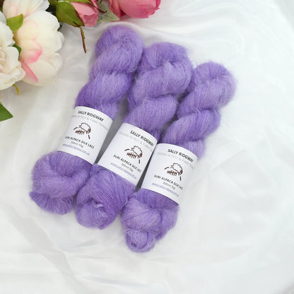 Suri Alpaca Silk Lace Hand Dyed Wisteria| Suri Silk Lace | Sally Ridgway | Shop Wool, Felt and Fibre Online