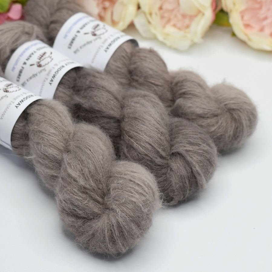 Suri Alpaca Silk Lace Hand Dyed Wombat| Suri Silk Lace | Sally Ridgway | Shop Wool, Felt and Fibre Online