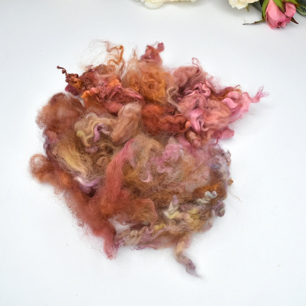 Tasmanian English Leicester Lamb Locks - Random Autumn| English Leicester Wool Tops | Sally Ridgway | Shop Wool, Felt and Fibre Online