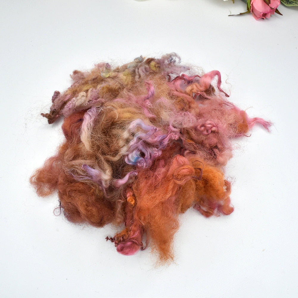 Tasmanian English Leicester Lamb Locks - Random Autumn| English Leicester Wool Tops | Sally Ridgway | Shop Wool, Felt and Fibre Online