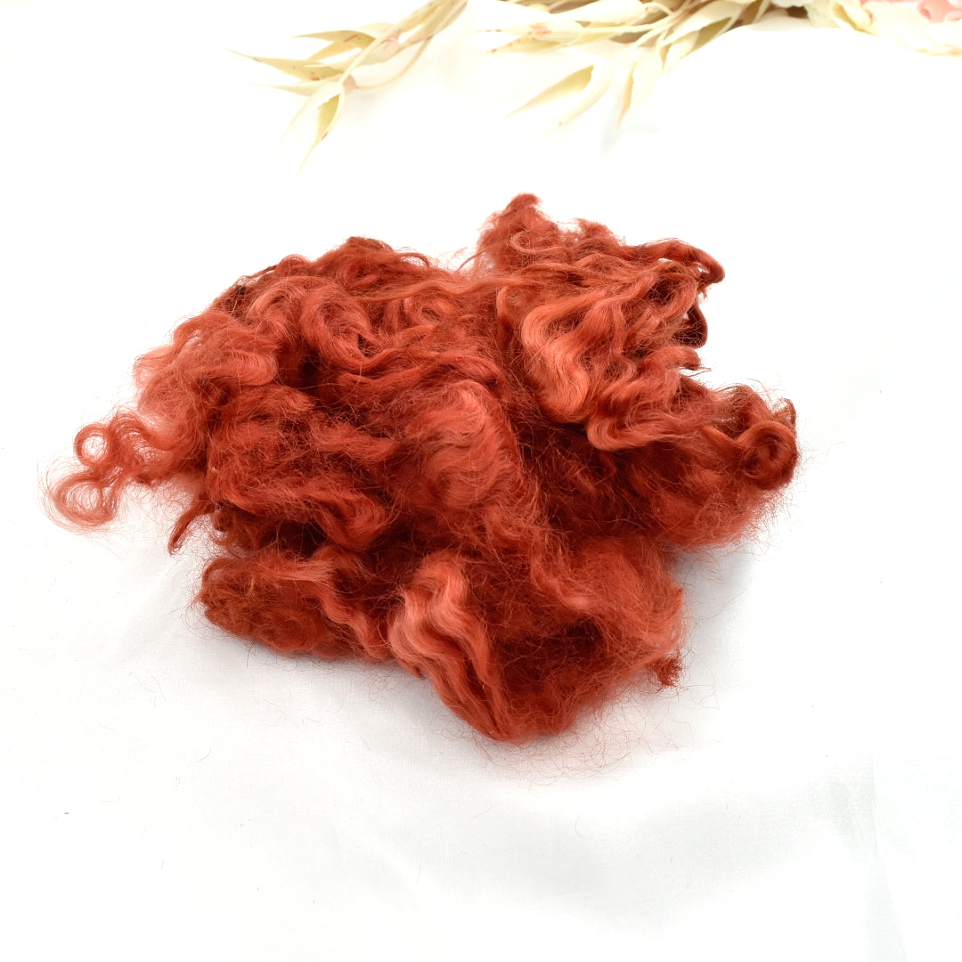 Tasmanian English Leicester Lamb Locks - Red Rock-English Leicester Wool Tops-2-20 Grams-Sally Ridgway Designs in Felt &amp; Fibre