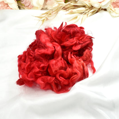 Tasmanian English Leicester Lamb Locks - Red-English Leicester Wool Tops-2-20 Grams-Sally Ridgway Designs in Felt &amp; Fibre