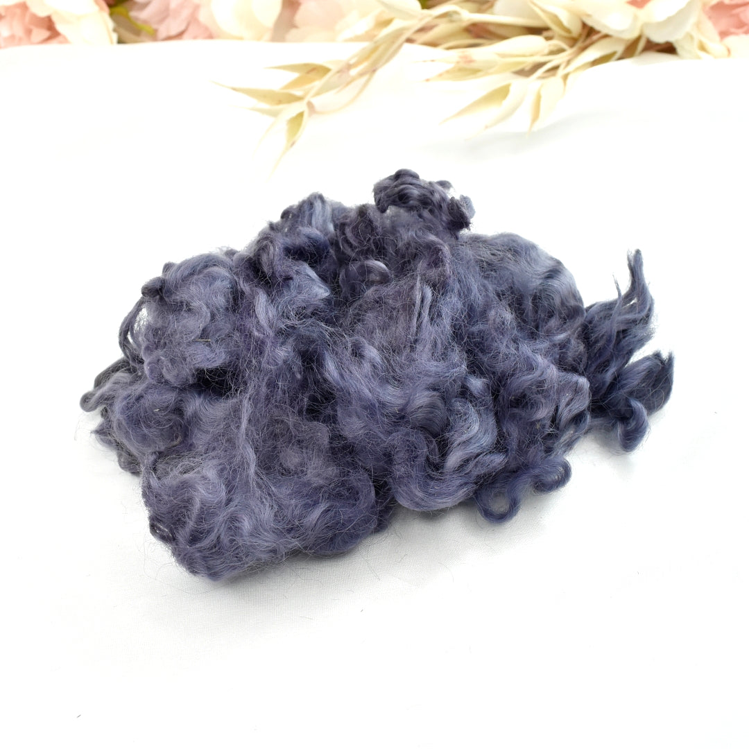 Tasmanian English Leicester Lamb Locks - Storm Clouds-English Leicester Wool Tops-1-20 Grams-Sally Ridgway Designs in Felt &amp; Fibre