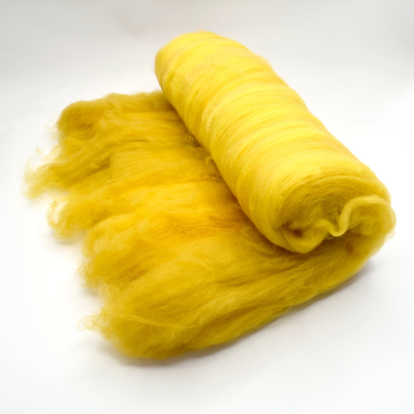 Tasmanian Merino Wool Carded Batts Hand Dyed Golden Yellow 13232| Merino Wool Batts | Sally Ridgway | Shop Wool, Felt and Fibre Online