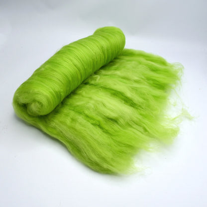 Tasmanian Merino Wool Carded Batts Hand Dyed Kiwi Green| Merino Wool Batts | Sally Ridgway | Shop Wool, Felt and Fibre Online