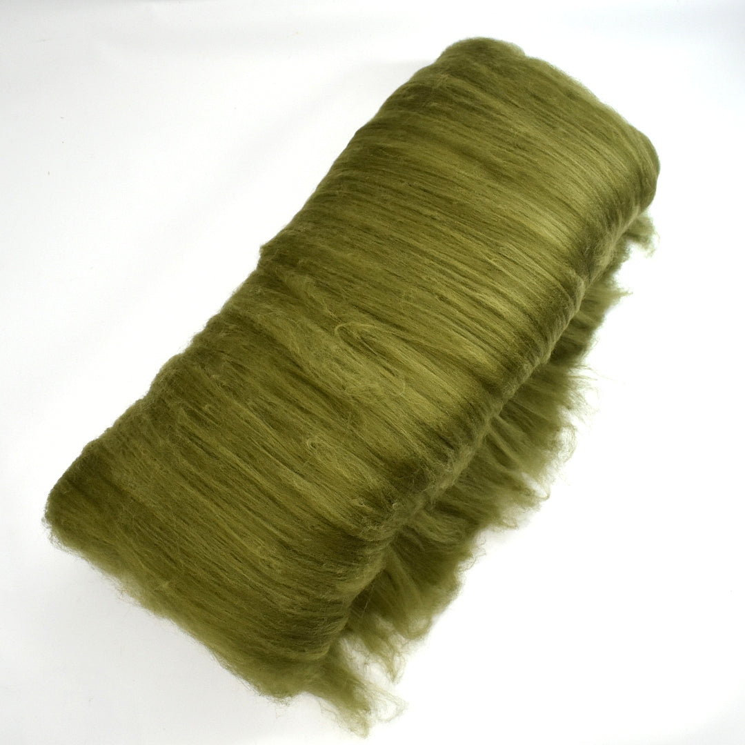 Tasmanian Merino Wool Carded Batts Hand Dyed Lichen Leaves| Merino Wool Batts | Sally Ridgway | Shop Wool, Felt and Fibre Online